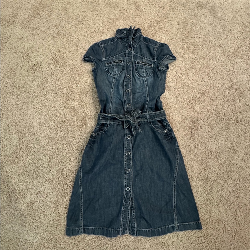 Esprit Denim Short Sleeve Midi Dress 160/80 Size S